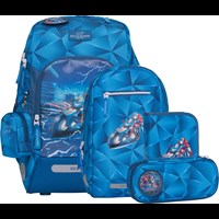 Beckmann Skoletaskesæt Active Air Light Blå/rød 1