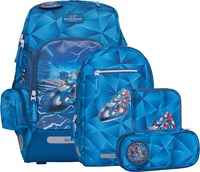 Beckmann Skoletaskesæt Active Air Light Blå/rød 1