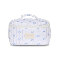 PITAYA Kosmetikpung L Blue Bow Blå/hvid