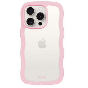 Holdit Mobilcover Wavy Transparent iPhone 14 Pro Pink