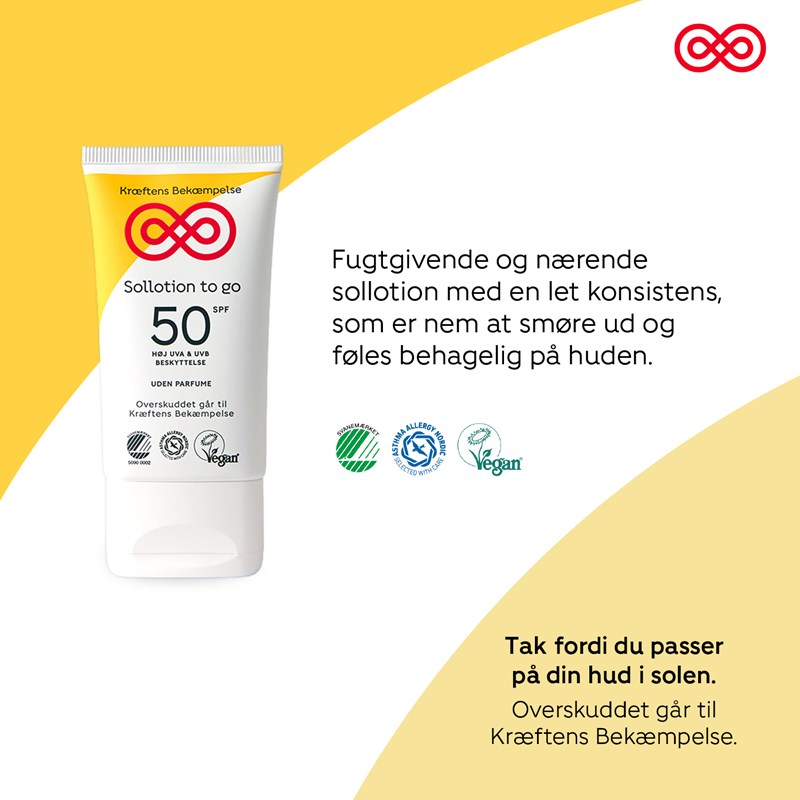 Kræftens Bekæmpelse Sollotion SPF50 TO GO Hvid 6