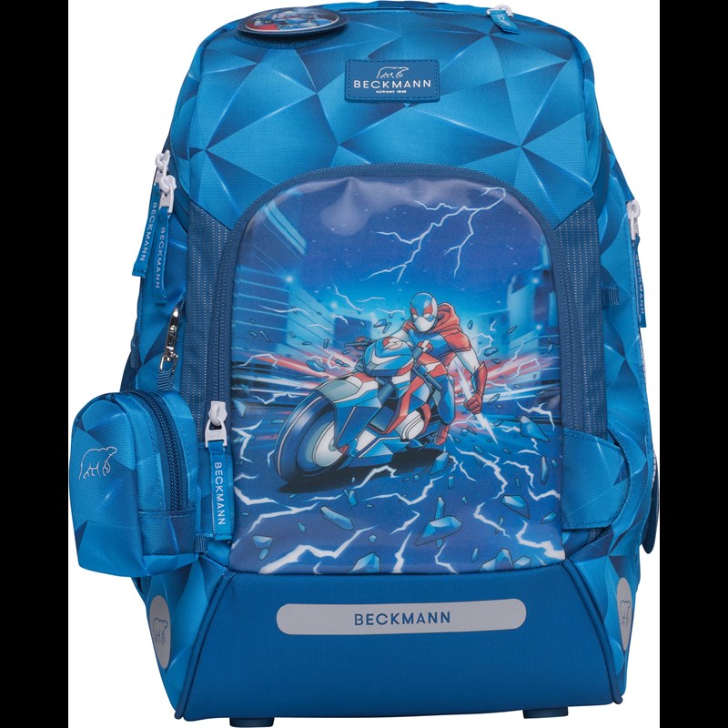 Beckmann Skoletaske Active Air Bl Light Blå/rød 1