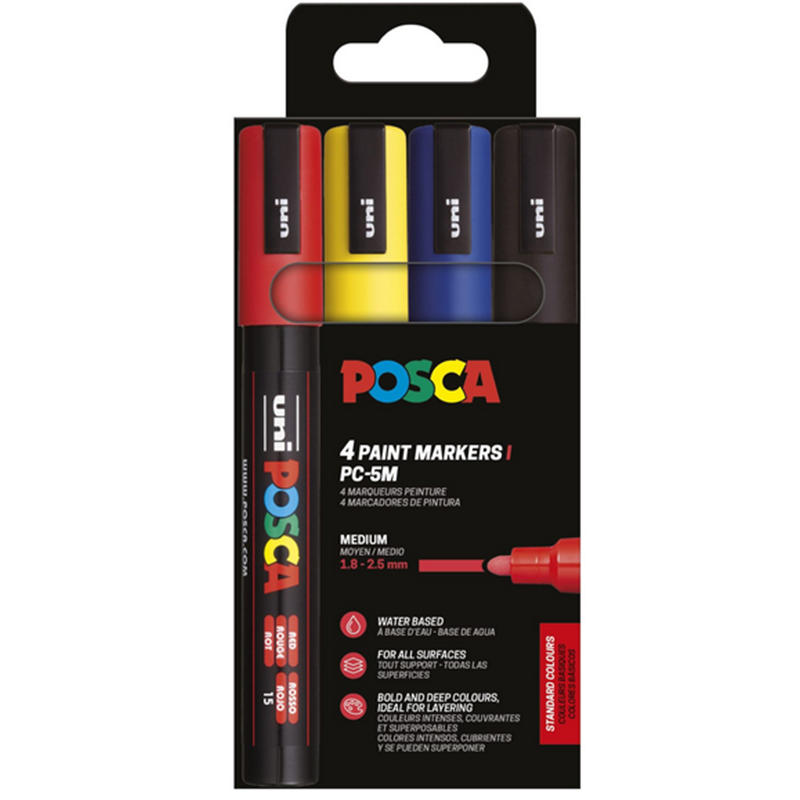 POSCA Pennor POSCA PC-5M 4-pack Multi