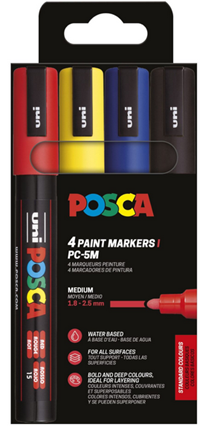 POSCA Pennor POSCA PC-5M 4-pack Multi
