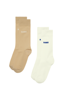RAINS Strømper Logo Socks Brun/Beige 37
