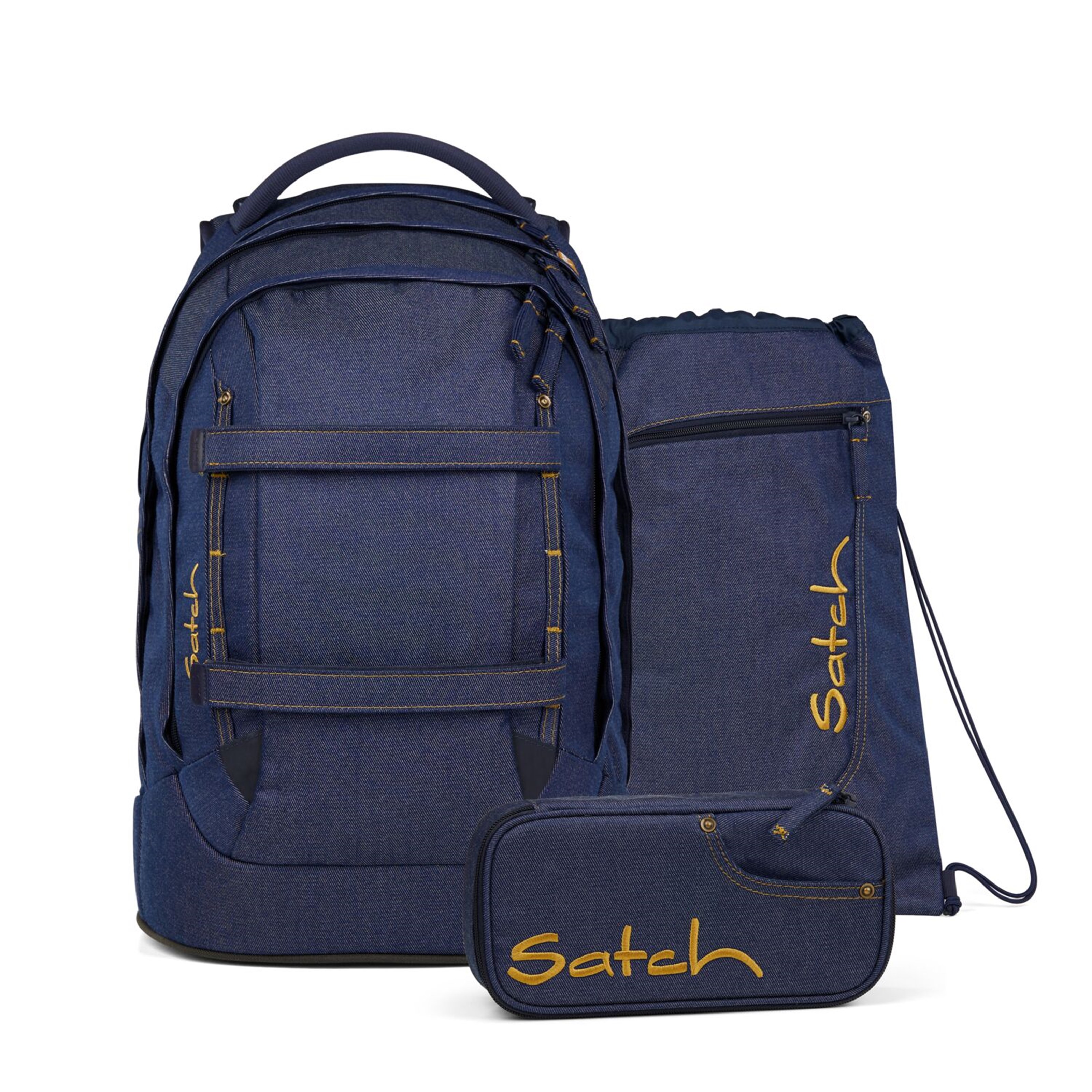 Satch Skoletaskesæt Denim Blue