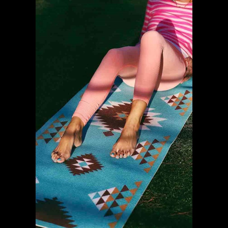 DOIY Yogamåtte Blå/mønster 4
