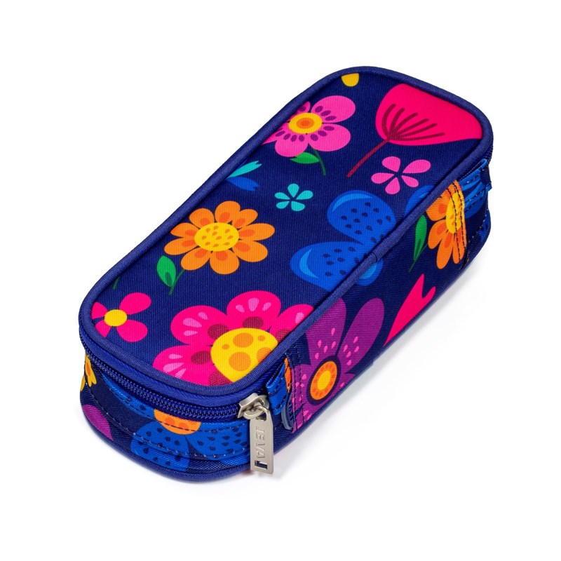 JEVA Penalhus Box Seaflower Blå m/blomst 2