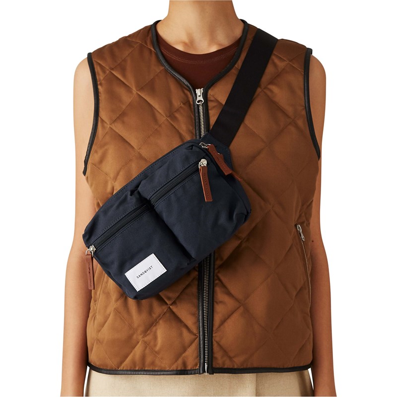 Sandqvist Bæltetaske Paul Navy/Cognac 6