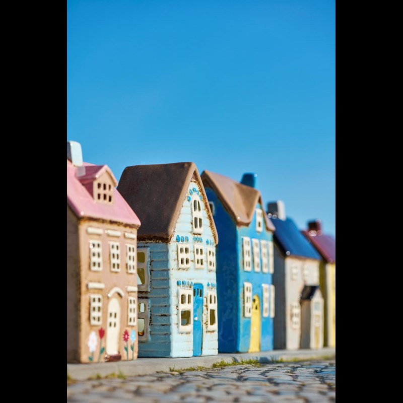 Ib Laursen Ljusstake Hus Visby Ljusblå/brun 4
