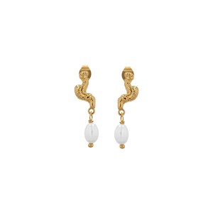 Winther Studio Øreringe Manta Pearl Guld