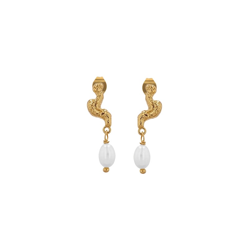 Winther Studio Øreringe Manta Pearl Guld 1