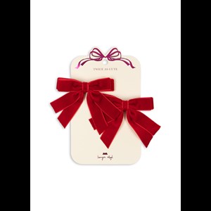 Konges Sløjd Hårspænde Velvet Bow 2-Pak Rød