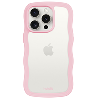 Holdit Mobilcover Wavy Transparent Pink iPhone 14 Pro Max 1