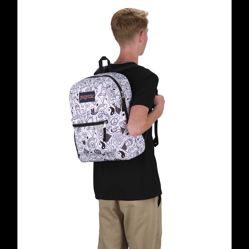 JanSport Rygsæk Cross Town Hvid med sort tekst 2