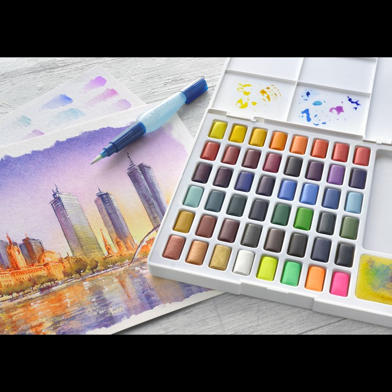 Faber-Castell Akvarellfärger m. Pensel 48 st Multi 2