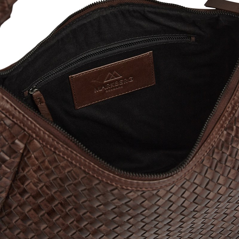 MARKBERG Skuldertaske Samarambg Weave M. Brun 3