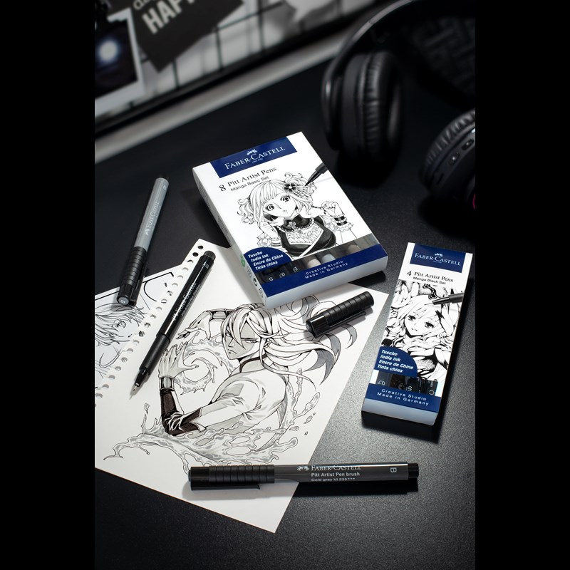 Faber-Castell Tuscher Pitt Artist Manga 8 st Multi 2