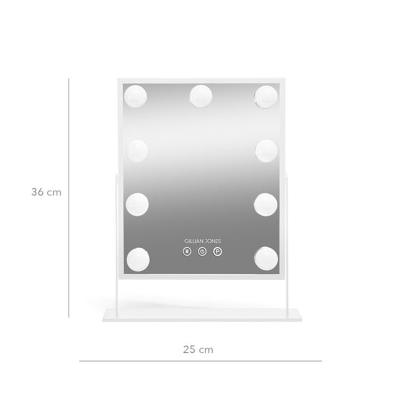 Gillian Jones Spejl Hollywood med LED Pærer Hvid 2