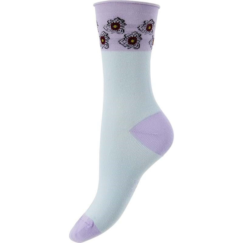 Bella Ballou Strømpe Retro Flower Lyseblå/lilla