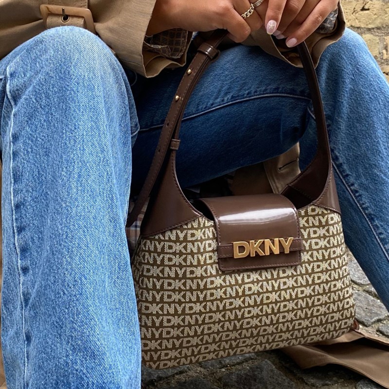 DKNY Axelväska Avril Brun/beige 7