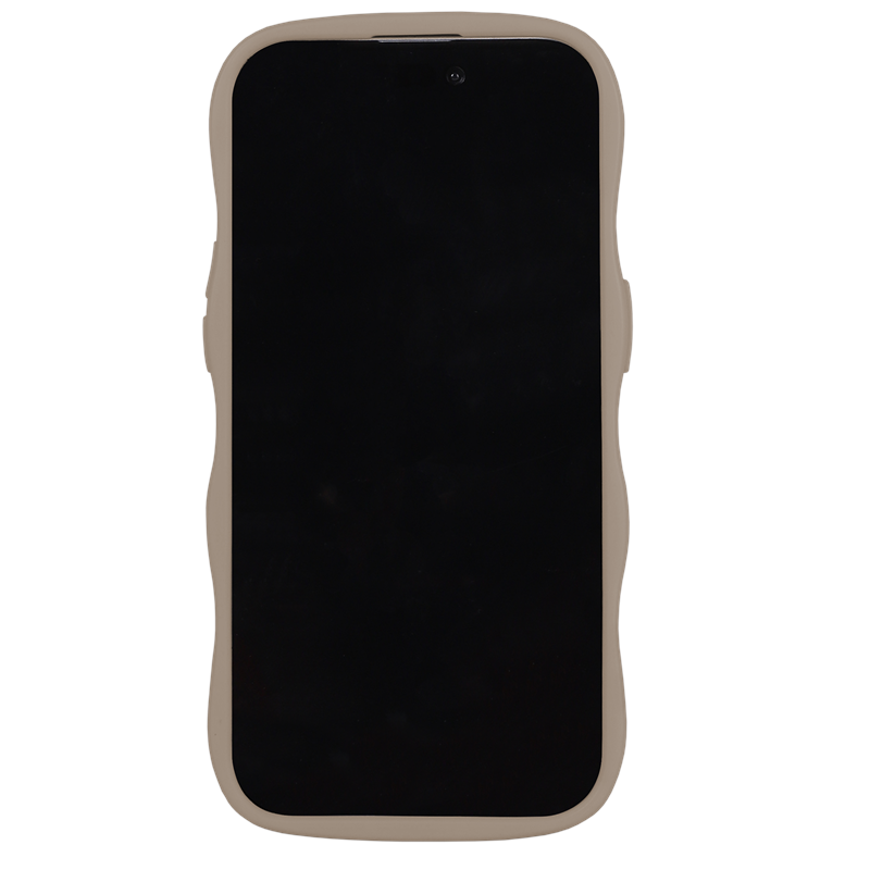 Holdit Mobilcover Wavy Transparent Mocca Brun Iphone 15 Plus 5