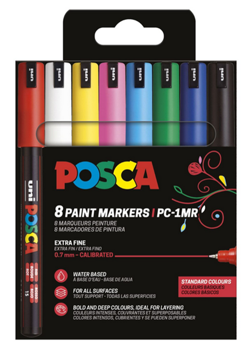 Tusser POSCA PC-1MR 8-sæt