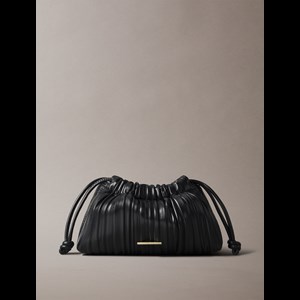 Calvin Klein Crossbody Drawstring Plisse Sort