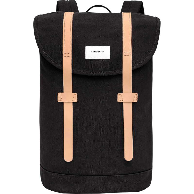 Sandqvist Ryggsäck Stig Svart/Beige 13" 1