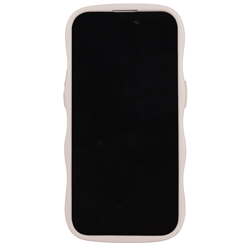 Holdit Mobilcover Wavy Transparent Beige Iphone 15 ProMax 5