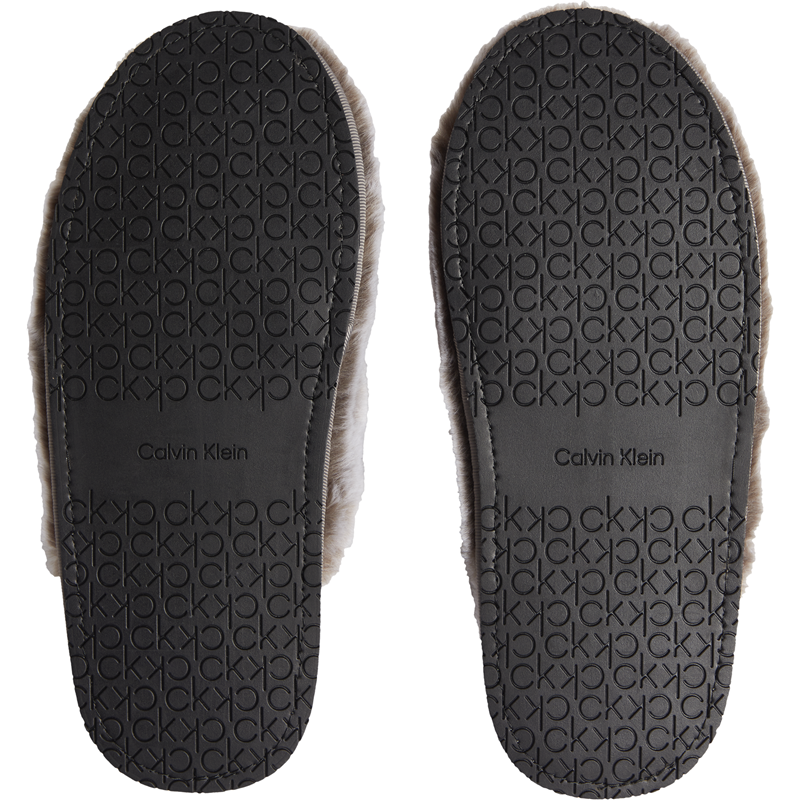 Calvin Klein Dame Slippers Mule Fur Lysegrå 40 4