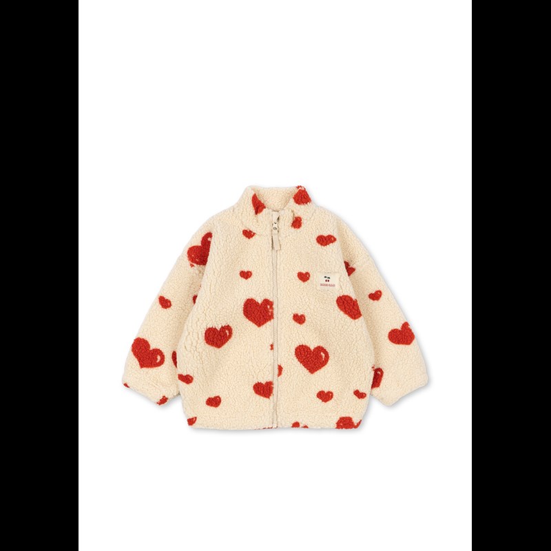 Konges Sløjd Jakke Jody Teddy Coeur Amour Rød/Hvid 12 mdr. 1