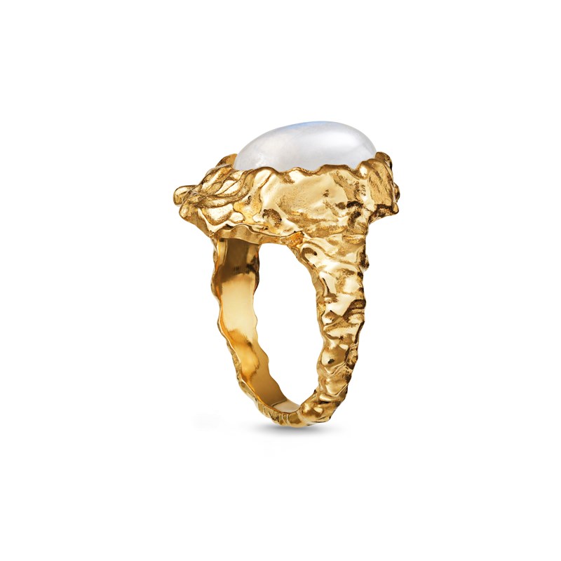 Maanesten Ring Gudinde Månesten Guld Str. 51 2