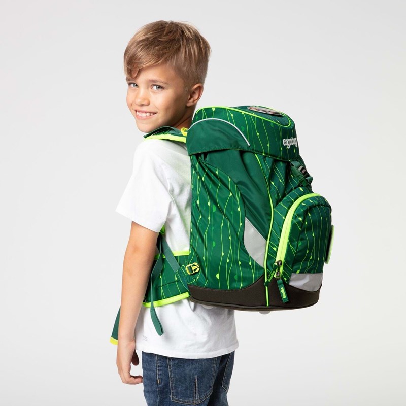 Ergobag Skoletaske Prime Lumi Edition Grøn mønster 7