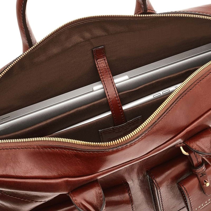 The Bridge Computertaske Serristori Brown Croco 13" 2