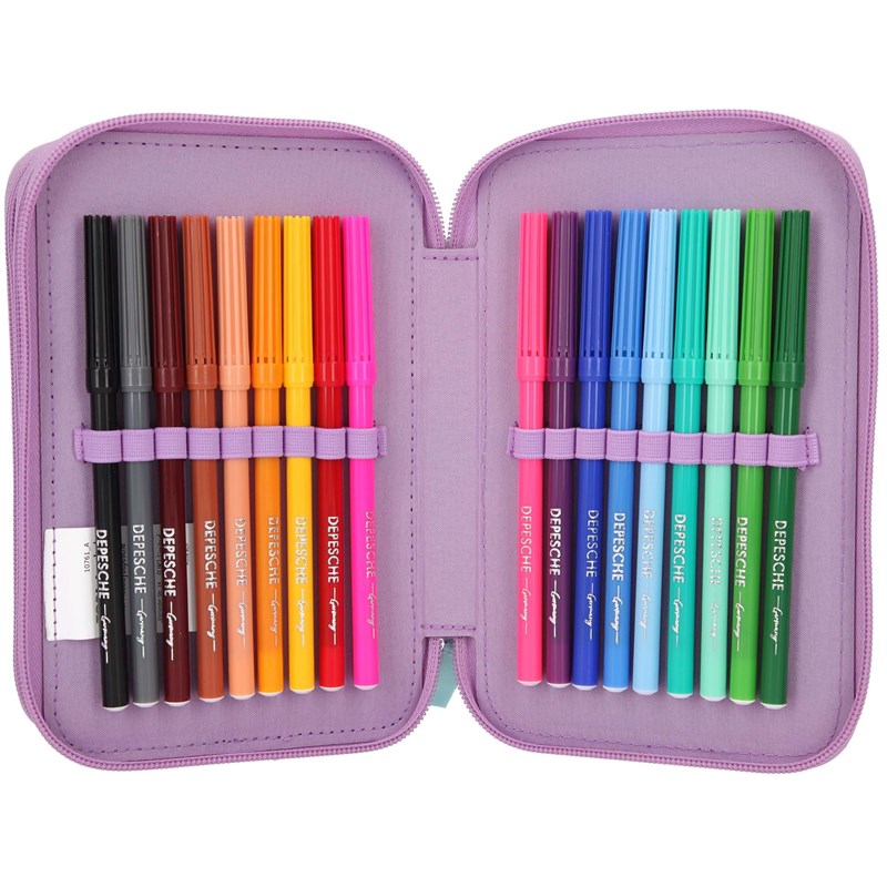 TOPModel Penalhus med fyld Urban Jungle Lilla blomst 7