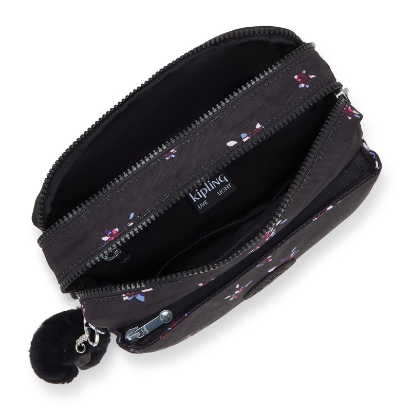 Kipling Crossbody Abanu M Sort/med blomster 3