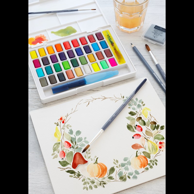 Faber-Castell Akvarellfärger m. Pensel 36 st Multi 2
