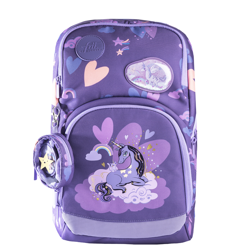 Frii of Norway Skoletaske Expand Unicorn Lilla 1