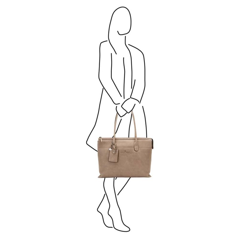 Castelijn & Beerens Computertaske Carisma Beige/grøn 15" 5