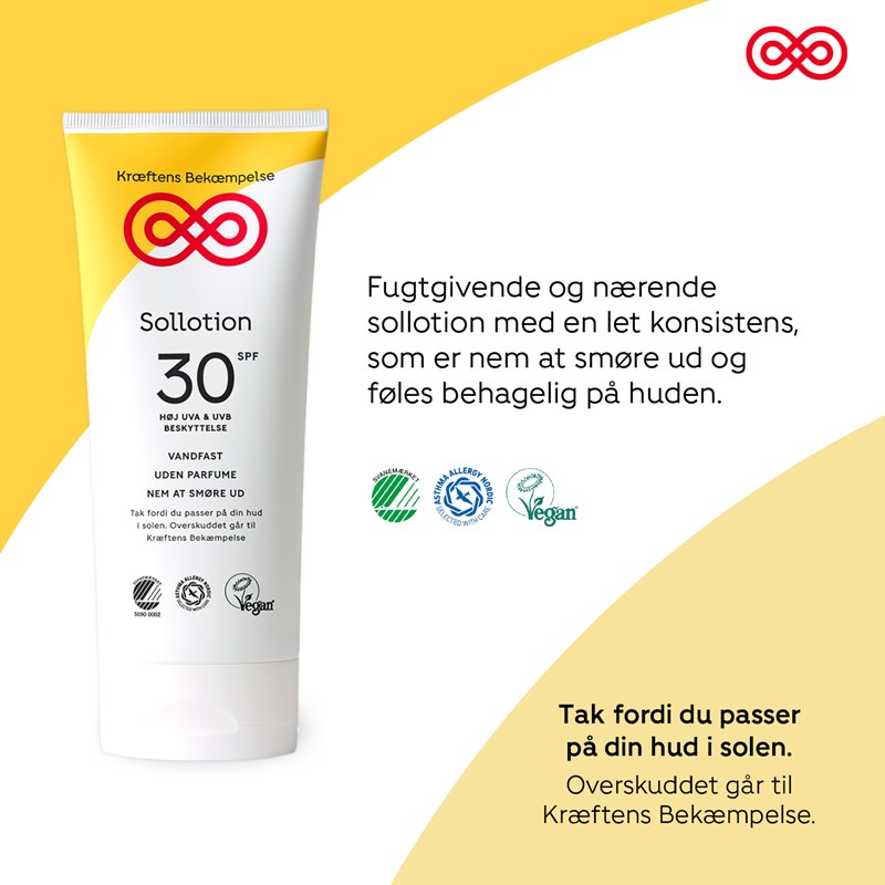 Kræftens Bekæmpelse Sollotion SPF30 Hvid 6
