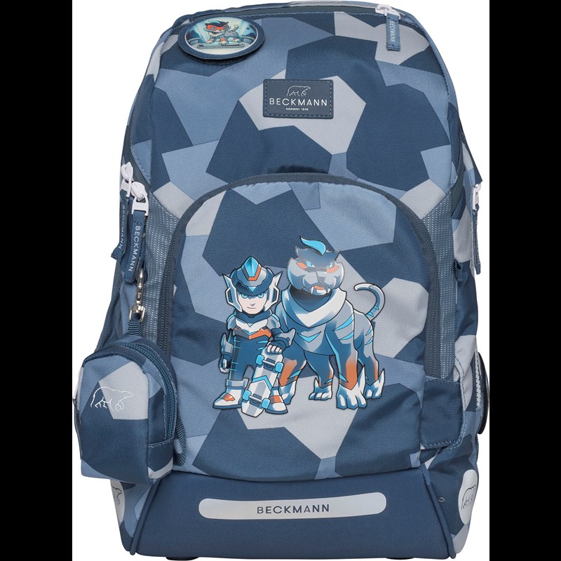 Beckmann Skoletaskesæt Active Air Tiger Grå/blå 2