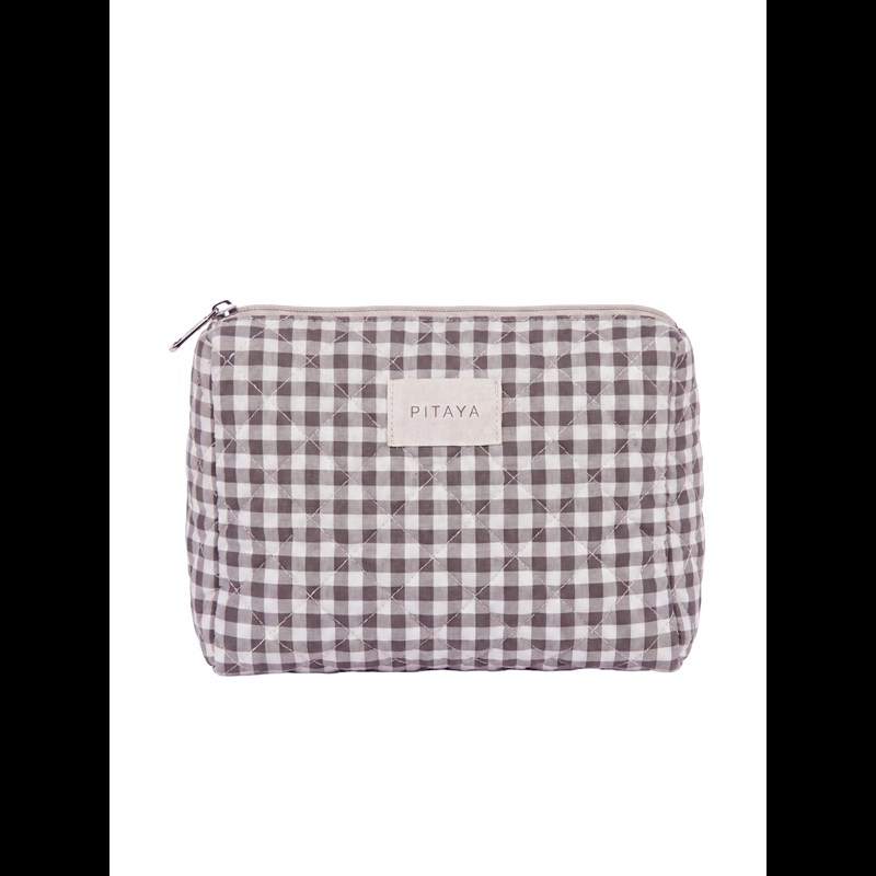 PITAYA Toilettaske Check Medium Sort/Brun