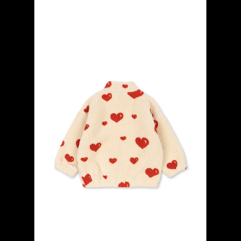 Konges Sløjd Jakke Jody Teddy Coeur Amour Rød/Hvid 12 mdr. 2