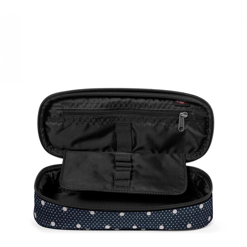 Eastpak Penalhus Oval Blå m/hvide prikker 2