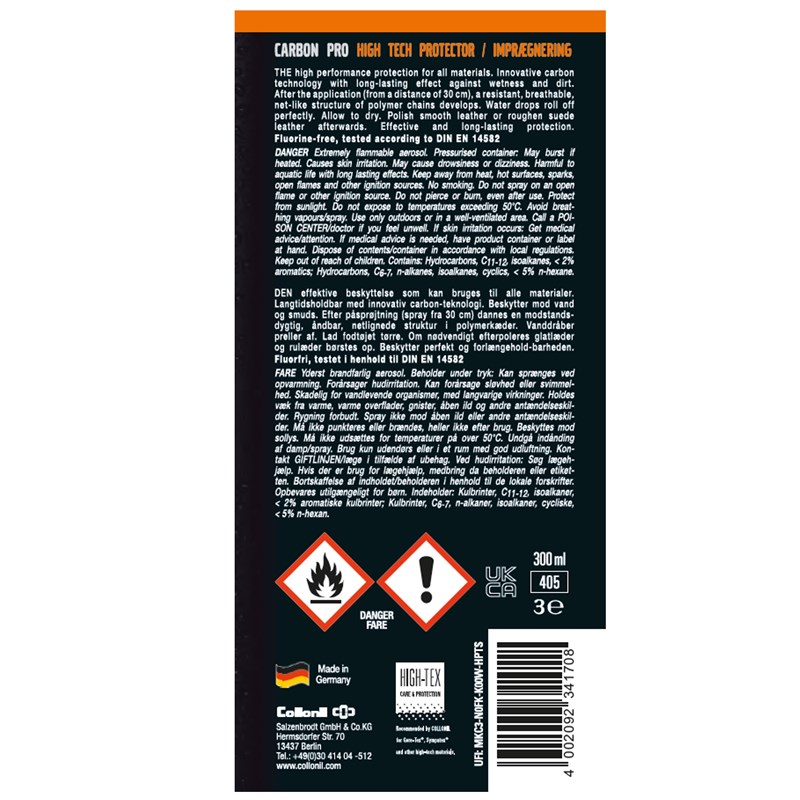 Collonil Impregnering Carbon Pro 300ML Svart/Orange 3