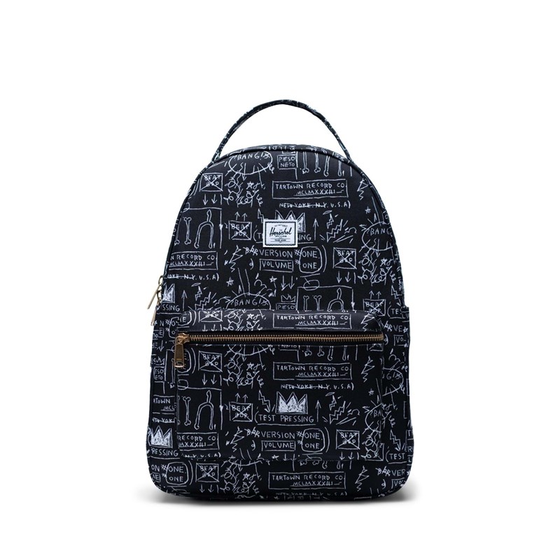 Herschel Rygsæk Nova Mid-Volume Sort m/hvide bogstaver 1