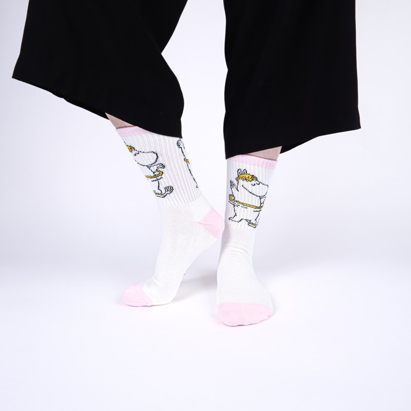 Nordic Buddies Retrosockor Snorkfröken Rosa/vit Str. 36-42 2