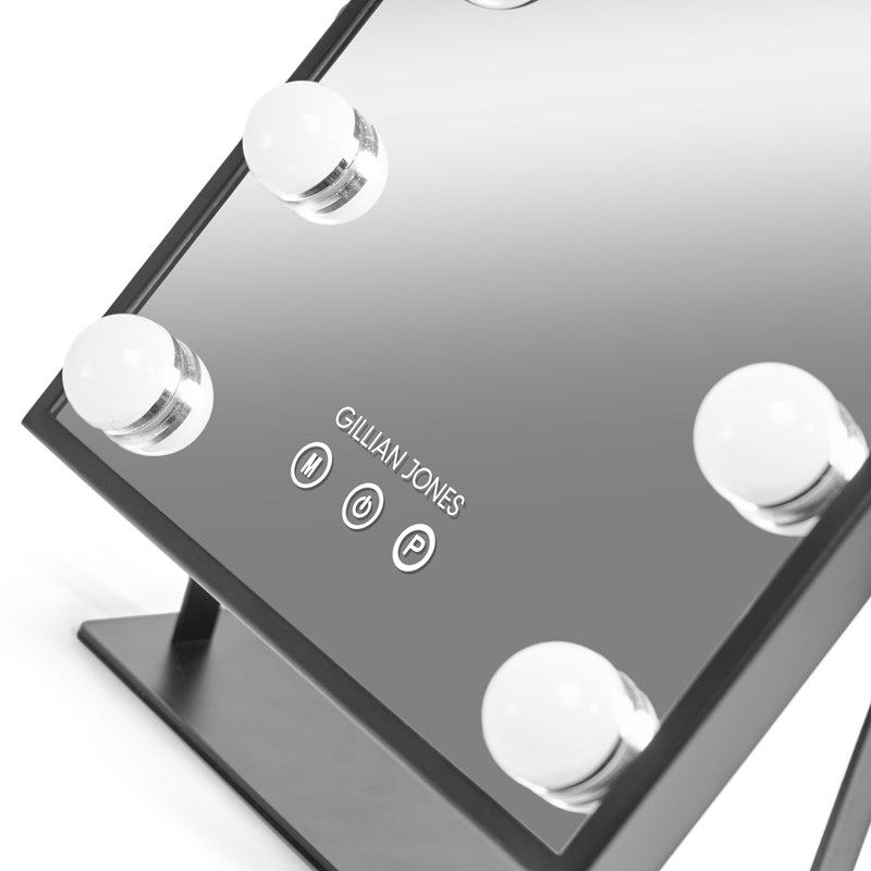 Gillian Jones Spejl Hollywood med LED Pærer Sort 4