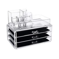 UNIQ Organizer makeup m/3 lådor Genomskinlig 1